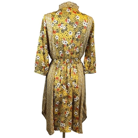 FIGUEROA & Flower Chiffon Mixed Floral Print Handkerchief Hem Dress NWT - Picture 3 of 4